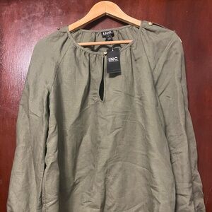INC International Concepts Women's Khaki Blouse
